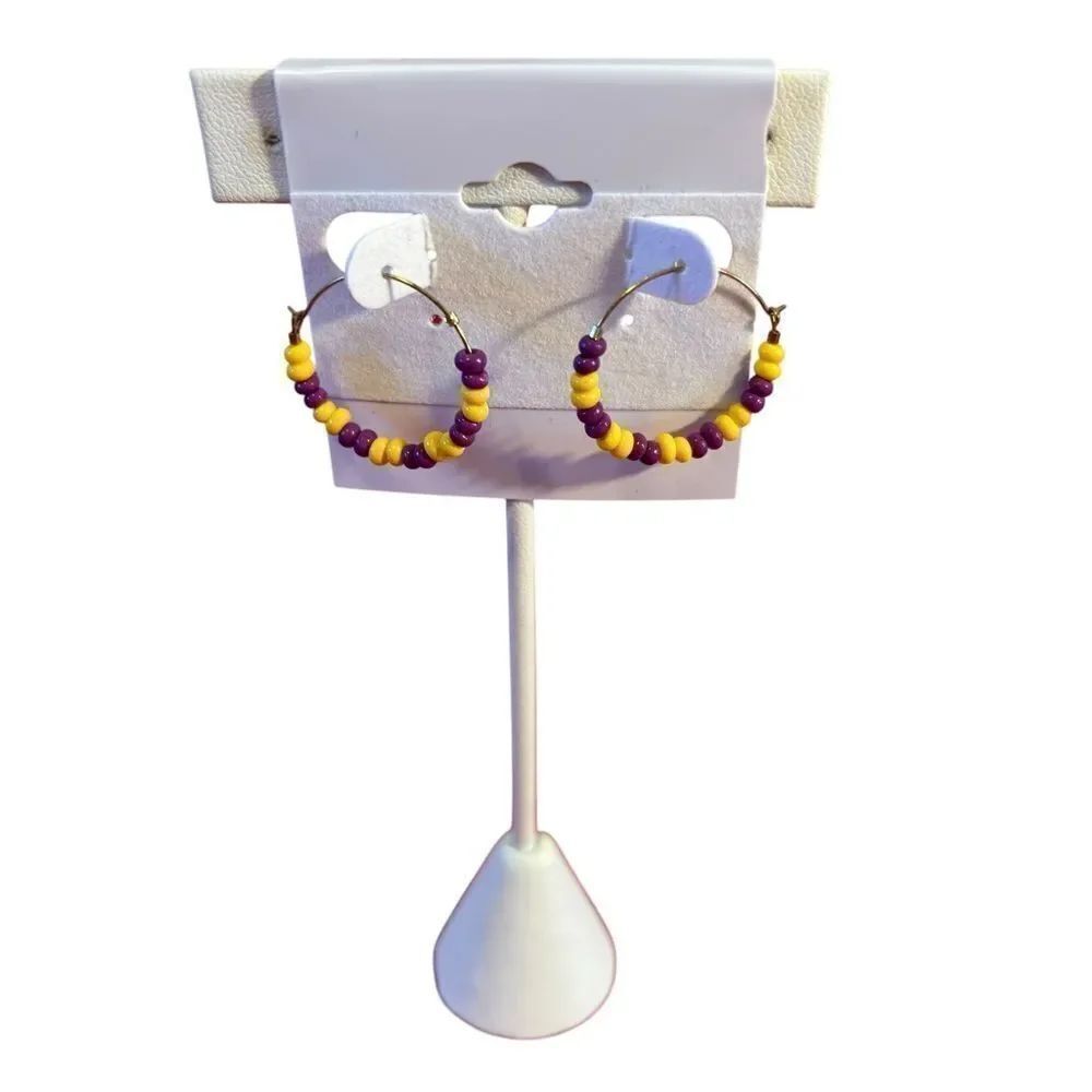 Ink & Alloy Colorful Beaded Hoop Earrings